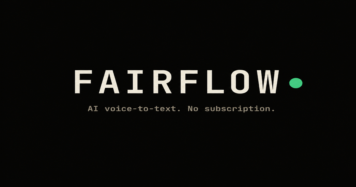 FairFlow – pay for minutes dictation app — official preview image